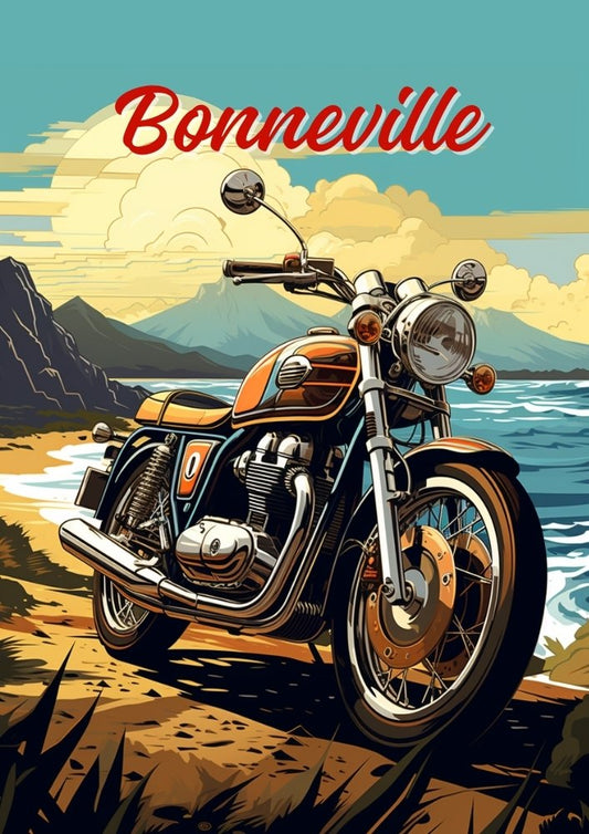 Impression Triumph Bonneville – Décoration murale classique de moto britannique