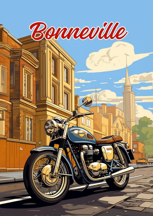 Décoration murale Triumph Bonneville – Impression moto britannique classique