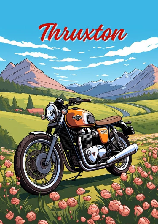 Affiche Triumph Thruxton – Décoration murale moderne pour moto Cafe Racer