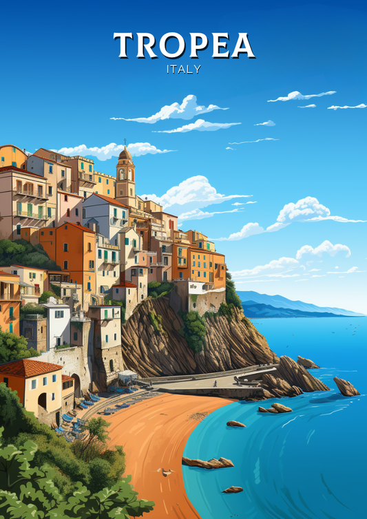 Affiche de voyage de Tropea - Illustration d'Italie