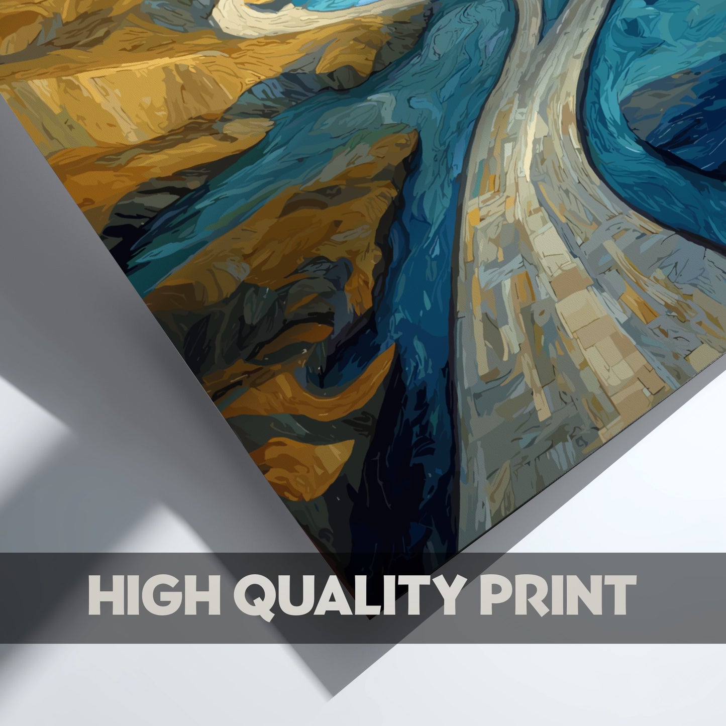 Turning Point - Aerial River Fork and Divided Path Landscape Wall Art