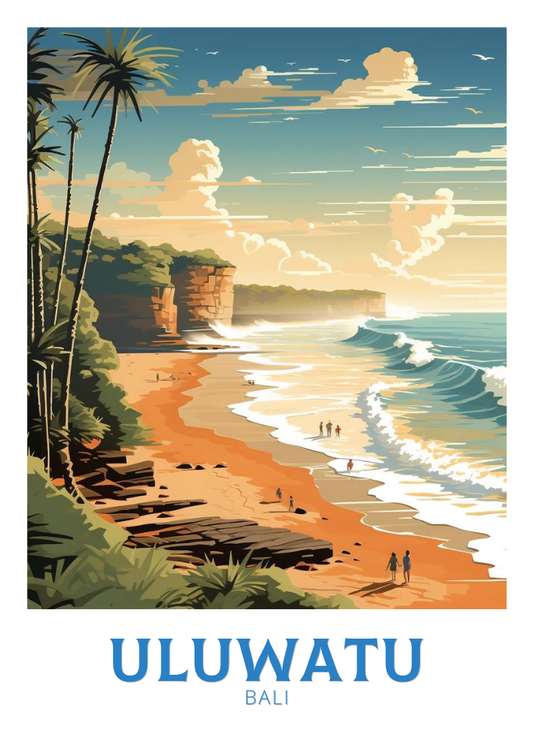 Impression d'Uluwatu - Œuvre d'art rétro