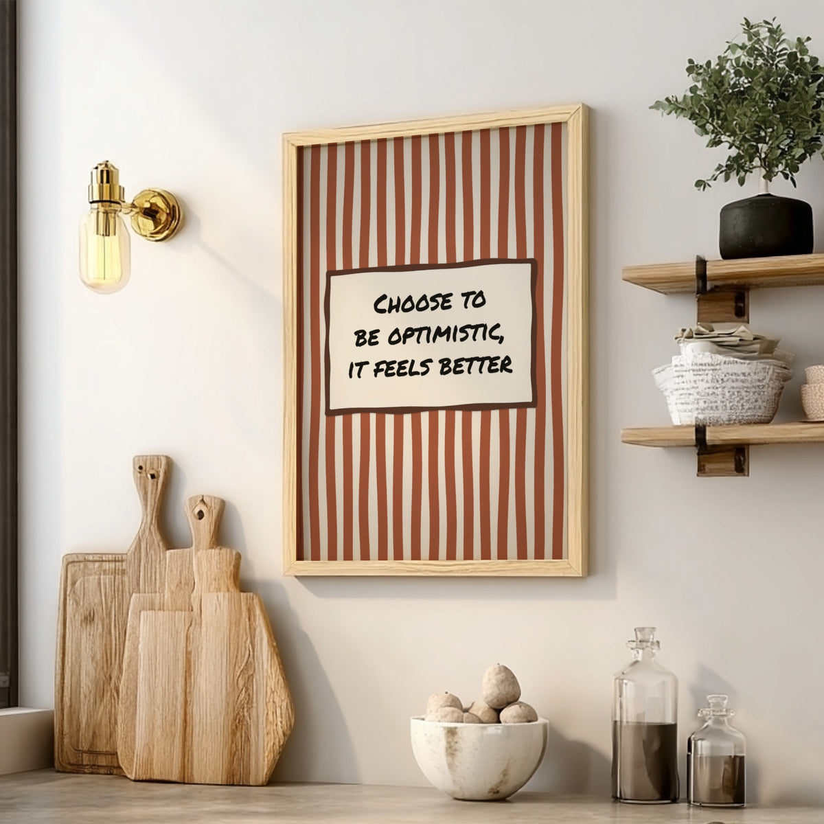 Personalised Retro Stripes Quote Message Poster