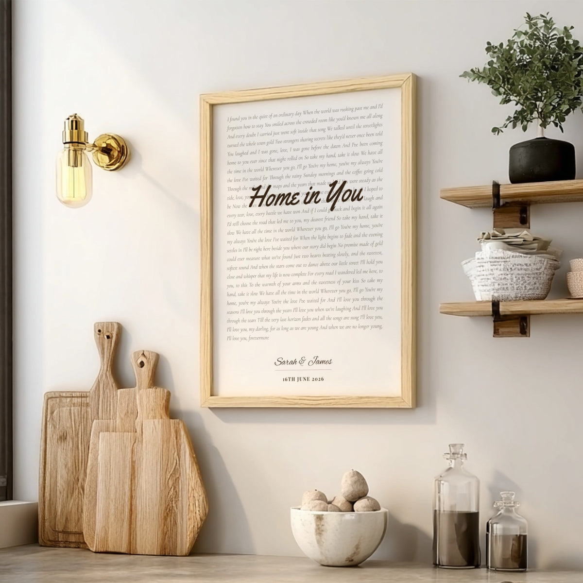 Personalised Wedding Song Lyrics Art Print