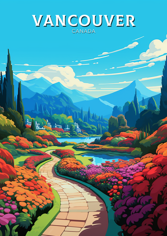 Impression de voyage à Vancouver - Œuvre d'art des jardins Butchart