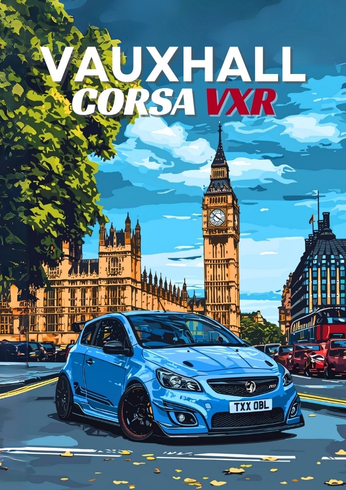 Décoration murale Vauxhall Corsa VXR – Affiche de berline sportive britannique