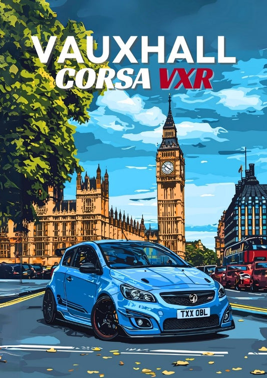 Décoration murale Vauxhall Corsa VXR – Affiche de berline sportive britannique