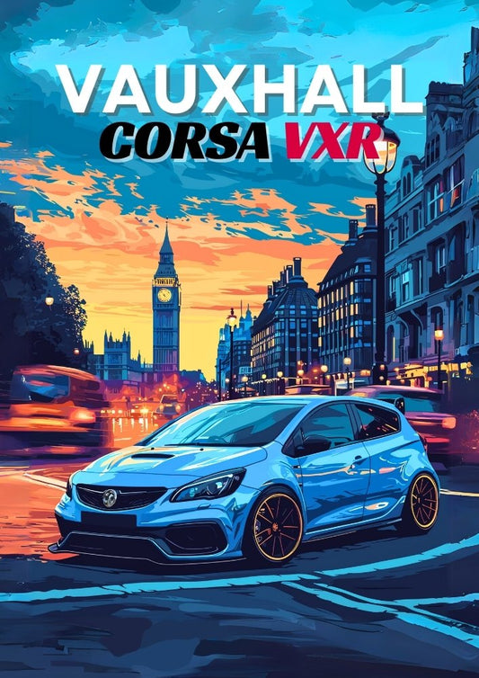 Affiche Vauxhall Corsa VXR – Impression d'art mural British Performance Hot Hatch