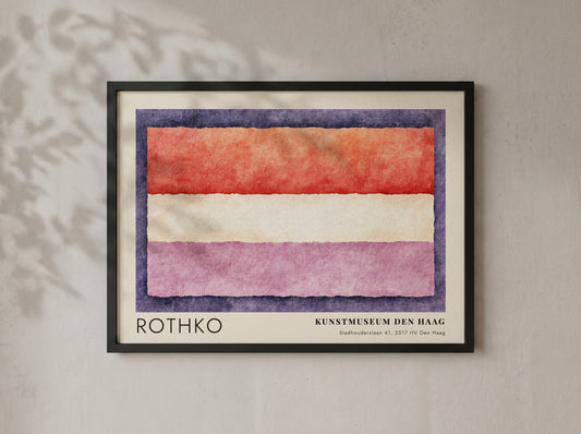 Wall art poster of Mark Rothko Veld en Vorm exhibition print in wooden frame