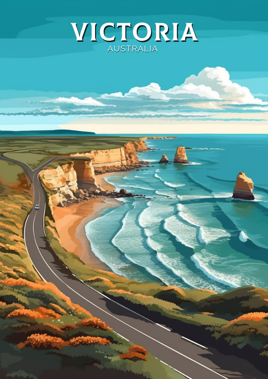 Impression d'art de voyage Victoria - Wallart Australia