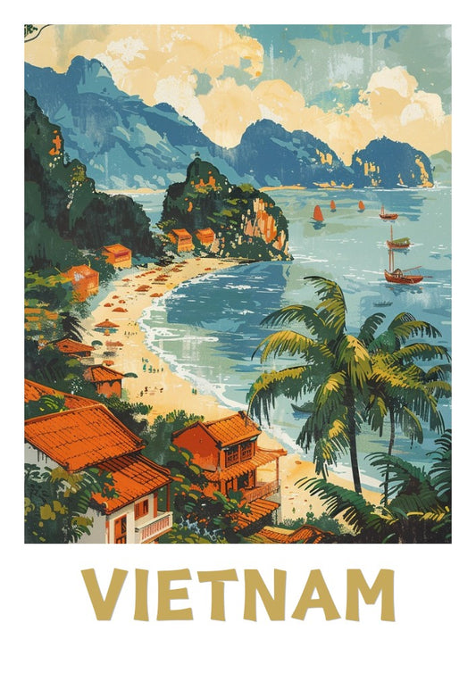 Affiche de voyage du Vietnam