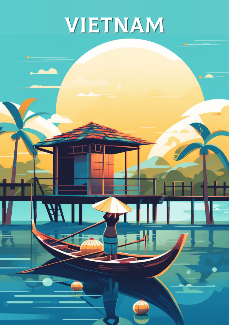 Vietnam Print - Vintage Artwork