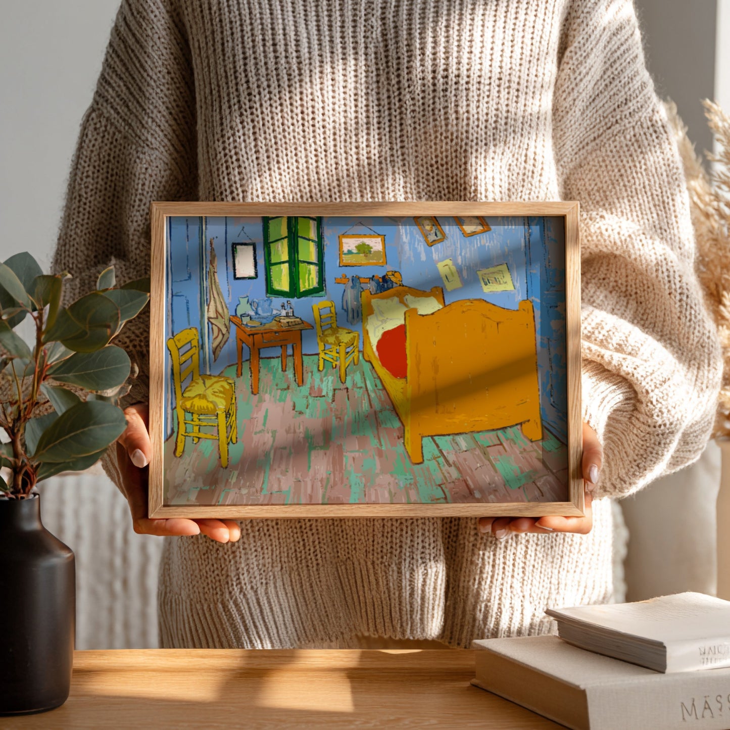 Vincent Van Gogh's The Bedroom poster featuring vibrant colors and expressive style, perfect for home decor.