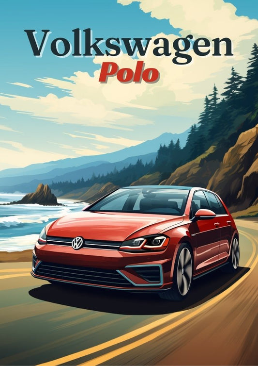 Impression Volkswagen Polo – Décoration murale classique de voiture compacte allemande