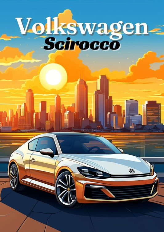 Impression Volkswagen Scirocco – Décoration murale de voiture de sport allemande moderne des années 2010