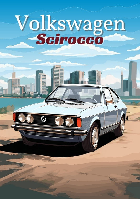 Impression Volkswagen Scirocco – Décoration murale représentant une voiture de sport allemande classique des années 1970