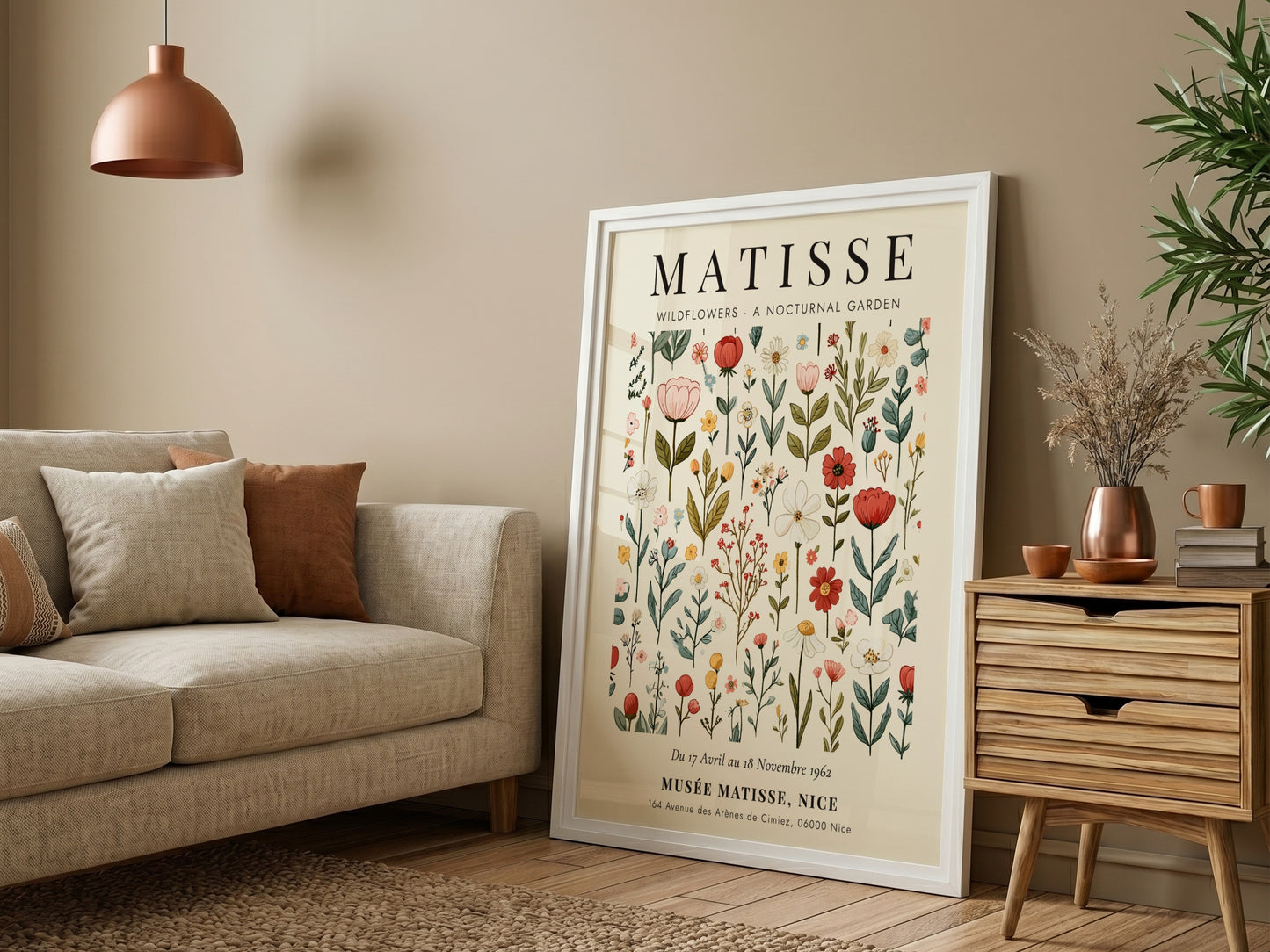 Henri Matisse wildflowers poster featuring colorful floral designs in a vibrant and playful style