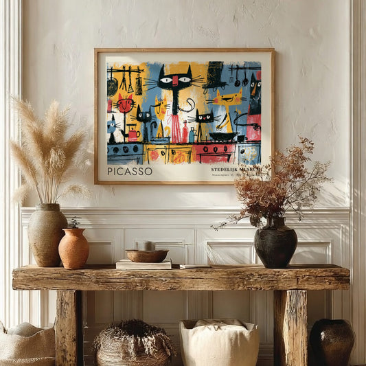 Woman By The Window poster featuring vibrant colors and abstract style by Pablo Picasso
