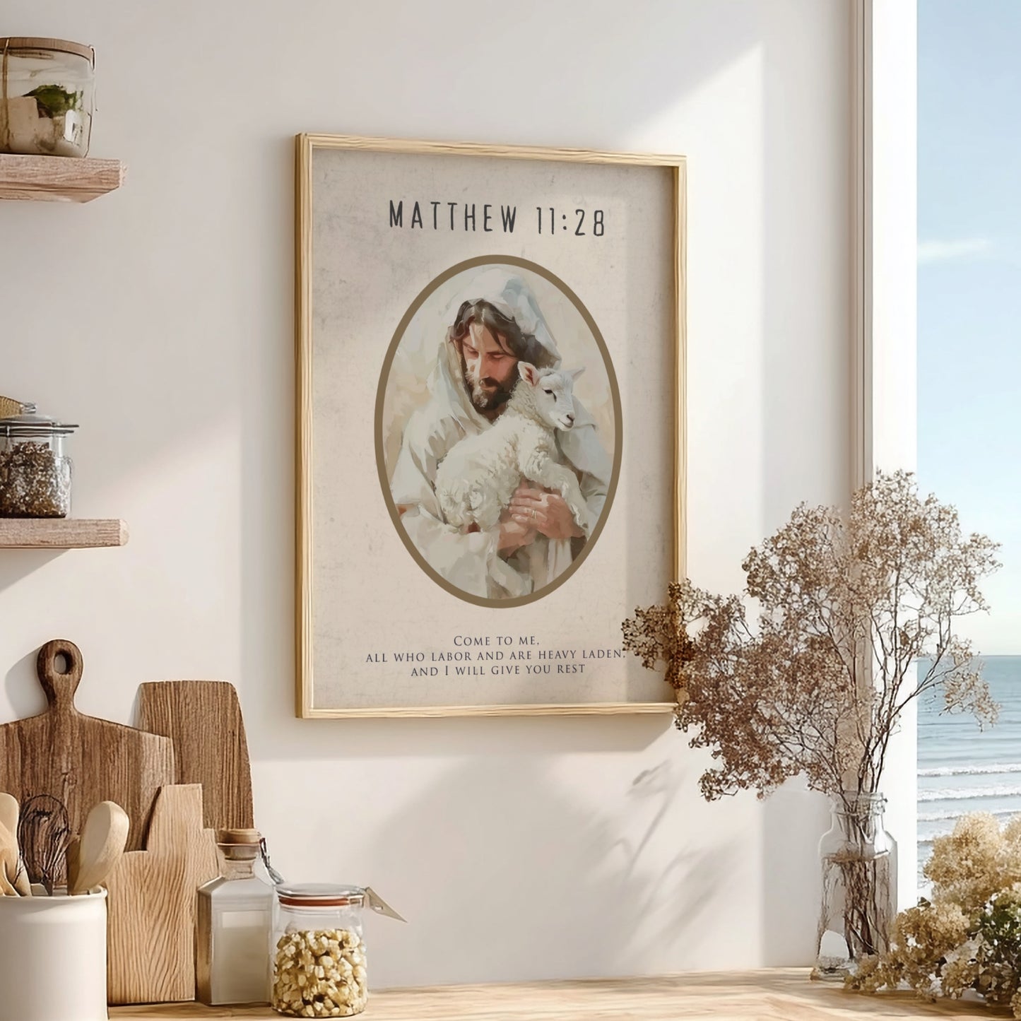 Matthew 11:28: The Unburden – Modern Minimalist Scripture Wall Art