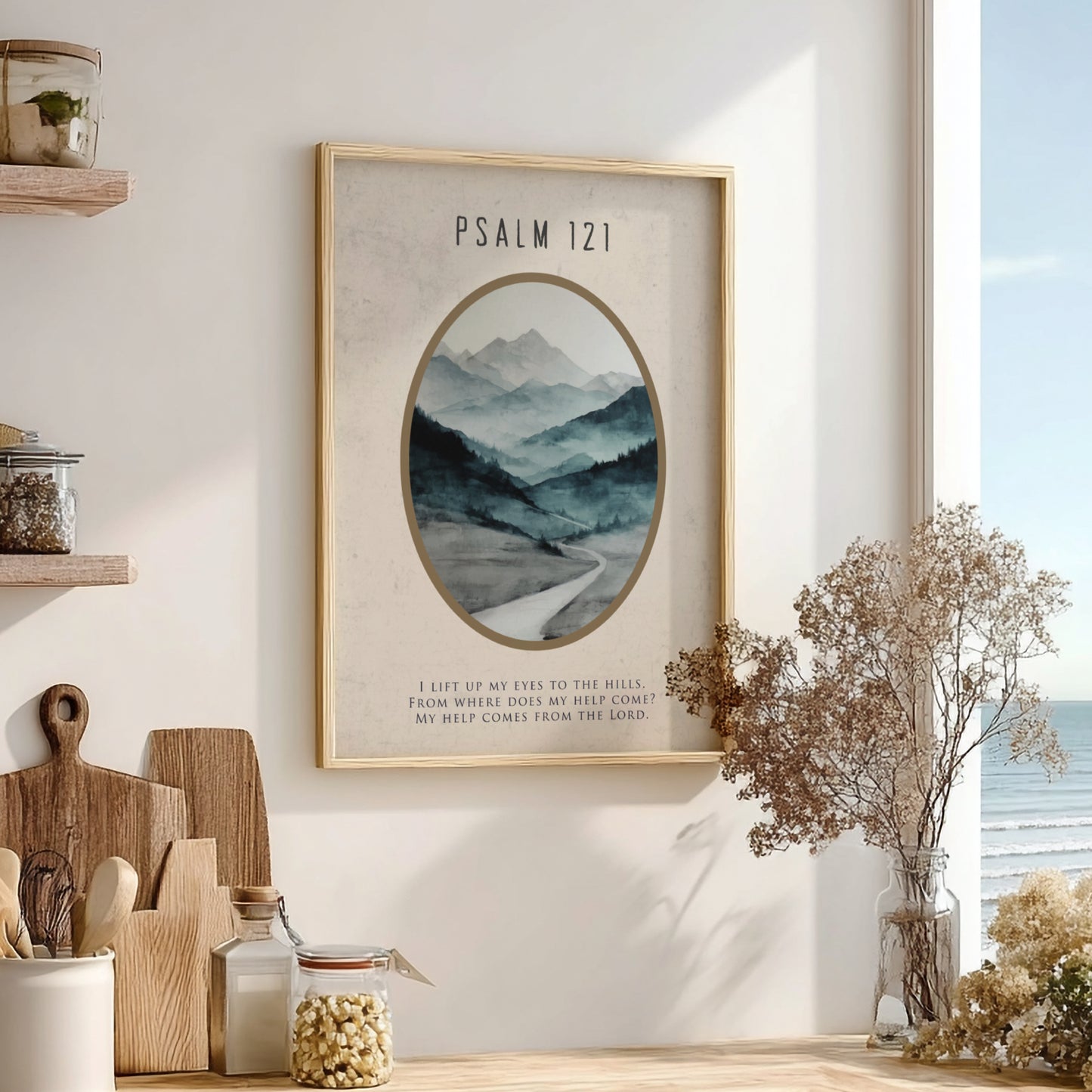 Psalm 121: The Guardian – Modern Minimalist Scripture Wall Art