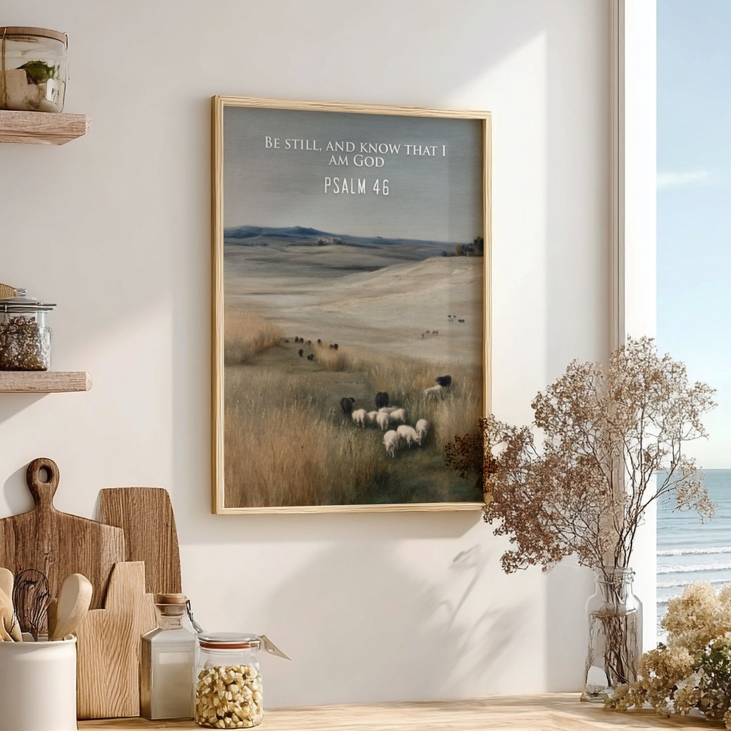 Psalm 46: The Fortress - Modern Minimalist Scripture Wall Art