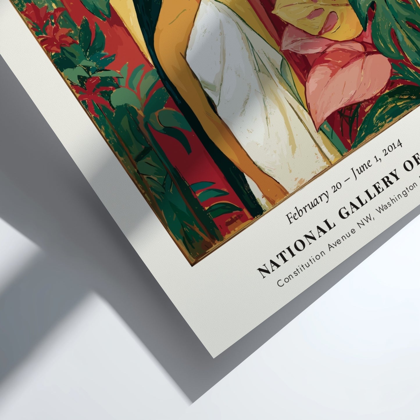 Gauguin Exhibition Poster featuring 'Words of the Devil' with vibrant colors and tropical themes