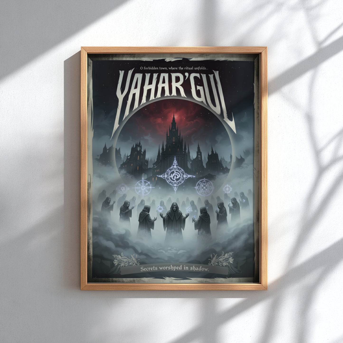 Framed poster of Yahar'Gul from Bloodborne