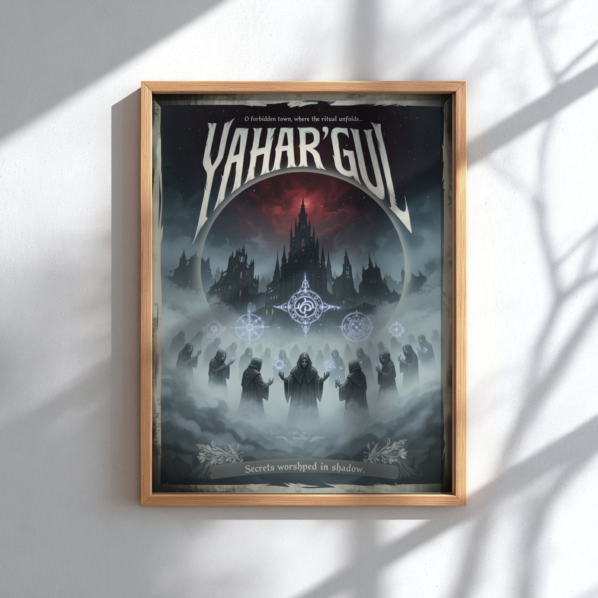 Framed poster of Yahar'Gul from Bloodborne