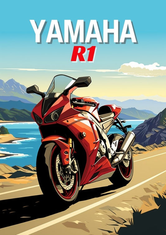 Affiche Yamaha R1 – Décoration murale moto Superbike