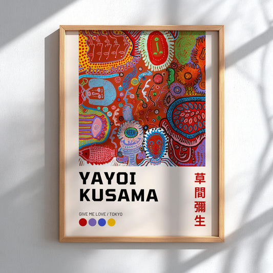 Give Me Love: Tokyo - Modern Minimalist Yayoi Kusama-Inspired Wall Art