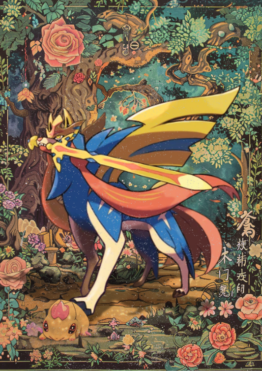 Affiche Pokémon Zacian - Décoration de salle de jeux Pokémon Art