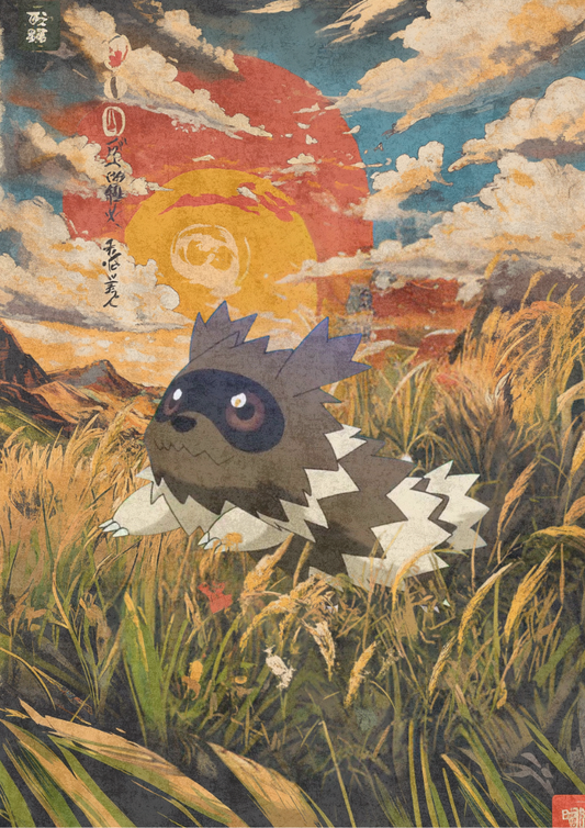 Affiche Pokémon Zigzagoon - Décoration de salle de jeux Pokémon Art