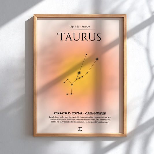 The Grounded Abundance Modern Art - Taurus Zodiac Sign Print
