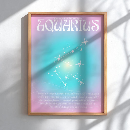 Aquarius - The Visionary - Zodiac Aura Art Print