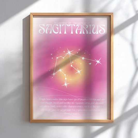 Sagittarius - The Explorer - Zodiac Aura Art Print