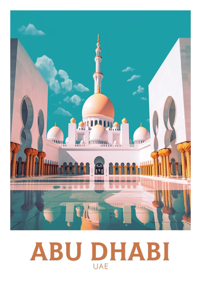Abu Dhabi Print - Retro Poster