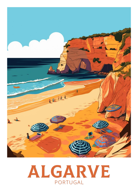 Affiche de voyage en Algarve - Illustration du Portugal