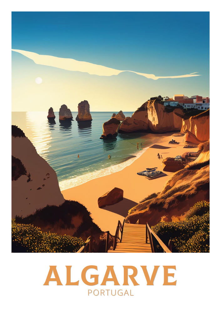 Affiche de voyage en Algarve - Portugal