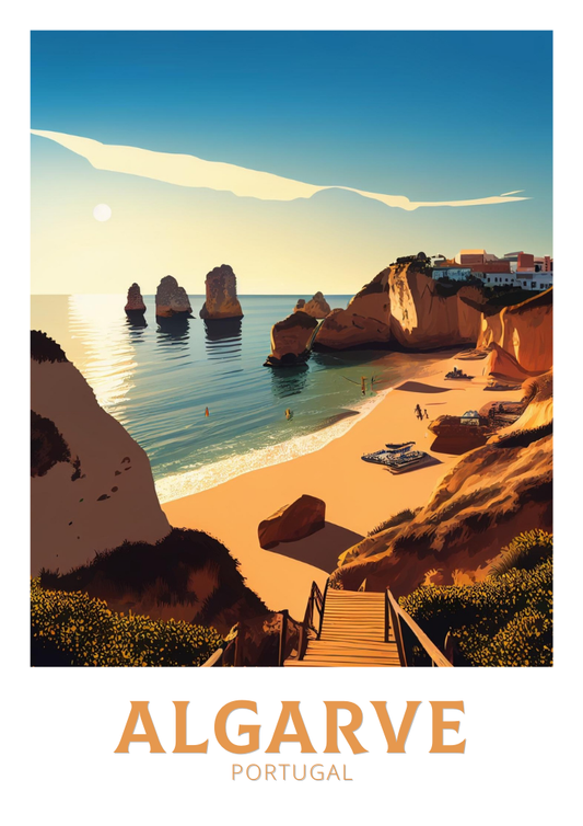 Affiche de voyage en Algarve - Portugal