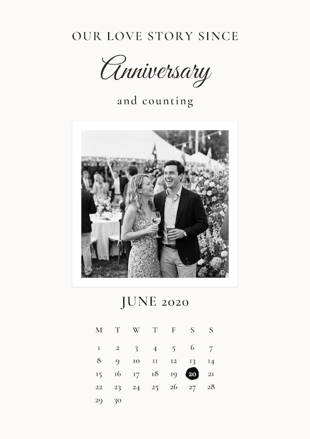 Personalised Anniversary Photo & Calendar Poster
