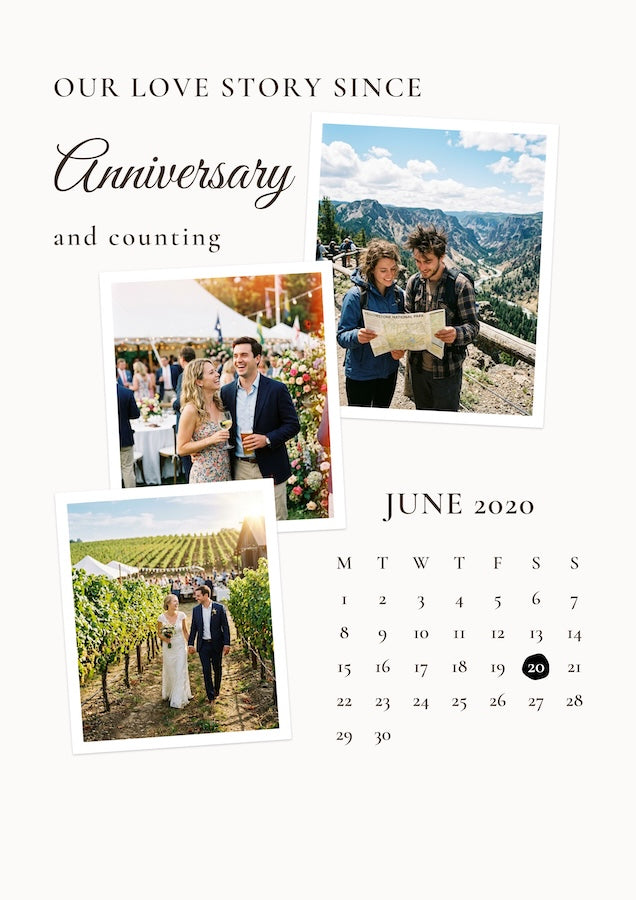 Personalised Anniversary Calendar Photo Poster