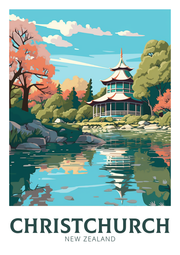 Christchurch Travel Poster - Wallart New Zealand