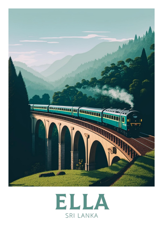 Affiche de voyage Ella - Art rétro du Sri Lanka