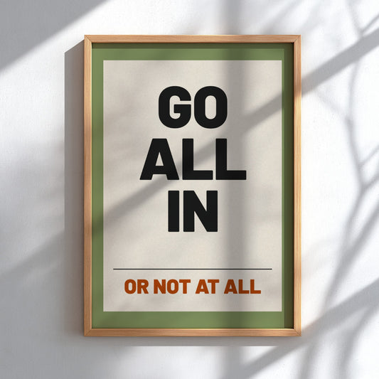 Motivational quotes poster featuring bold typography in neutral colors, designed to inspire and energize any