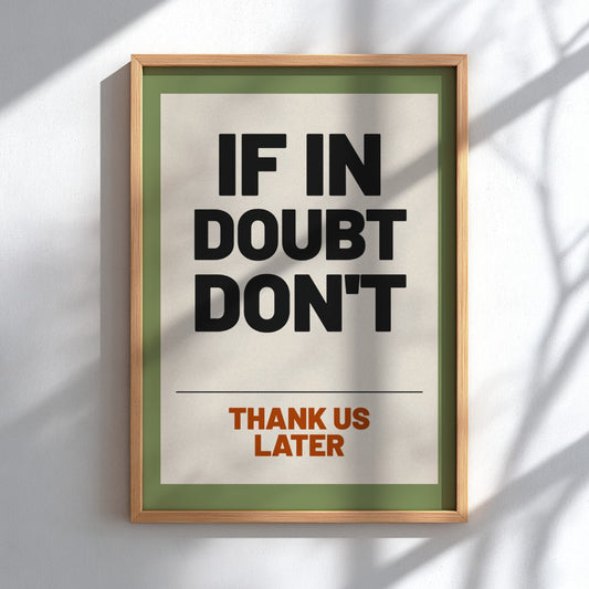 Motivational poster featuring bold typography in earthy tones, perfect for home decor and inspiration.