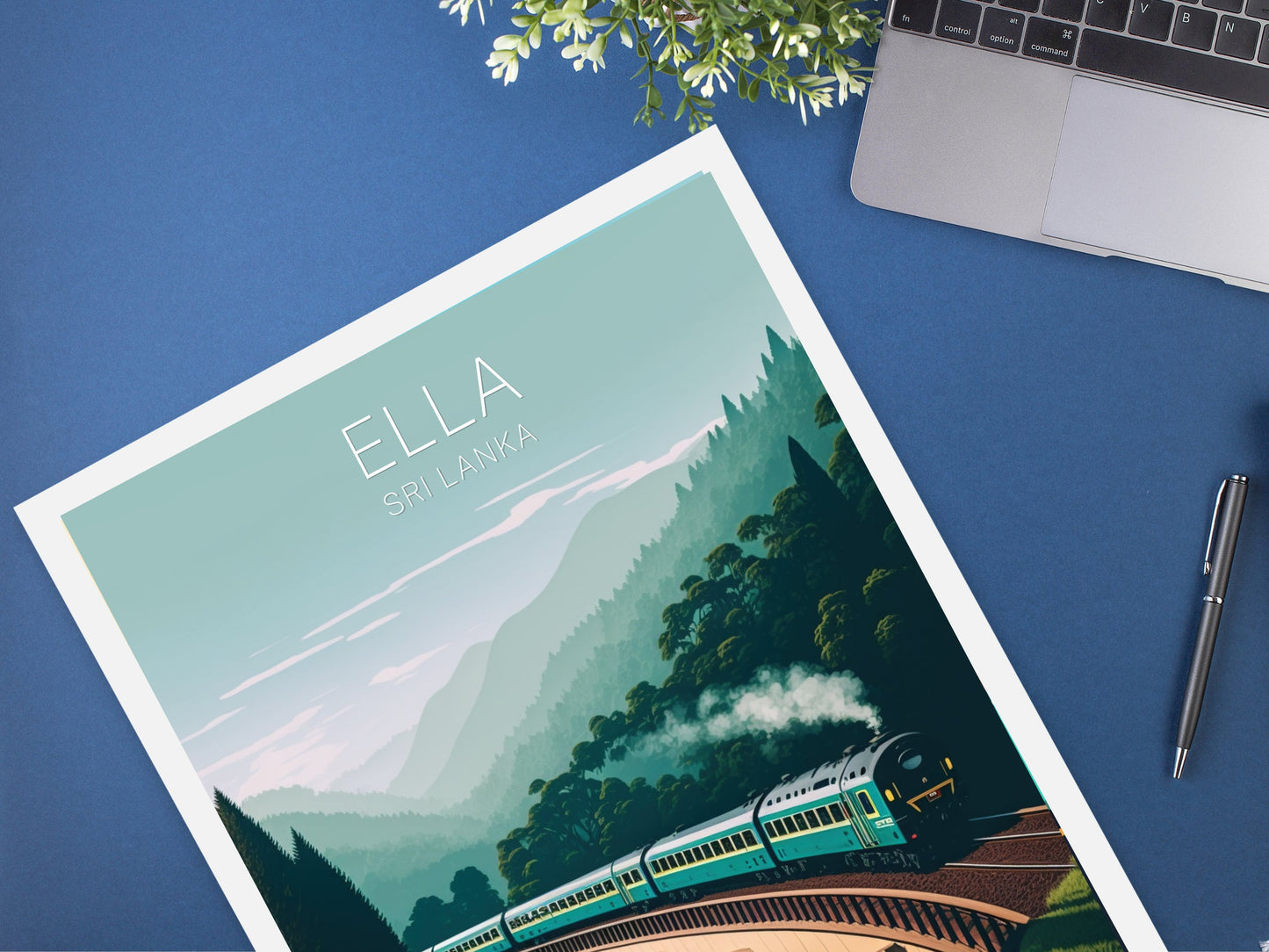 Ella Odyssey train Poster | Ella Sri Lanka Illustration | Ella train Sri Lanka | Ella Wall Art | Train | Sri Lanka Travel Print | ID 047