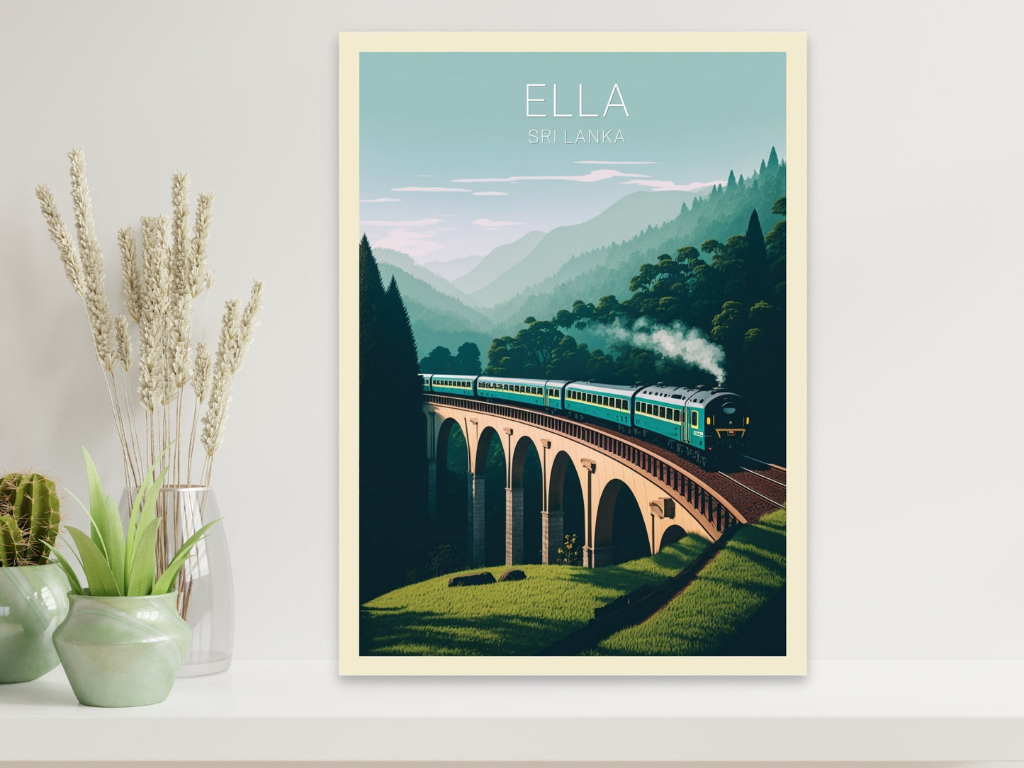 Ella Odyssey train Poster | Ella Sri Lanka Illustration | Ella train Sri Lanka | Ella Wall Art | Train | Sri Lanka Travel Print | ID 047
