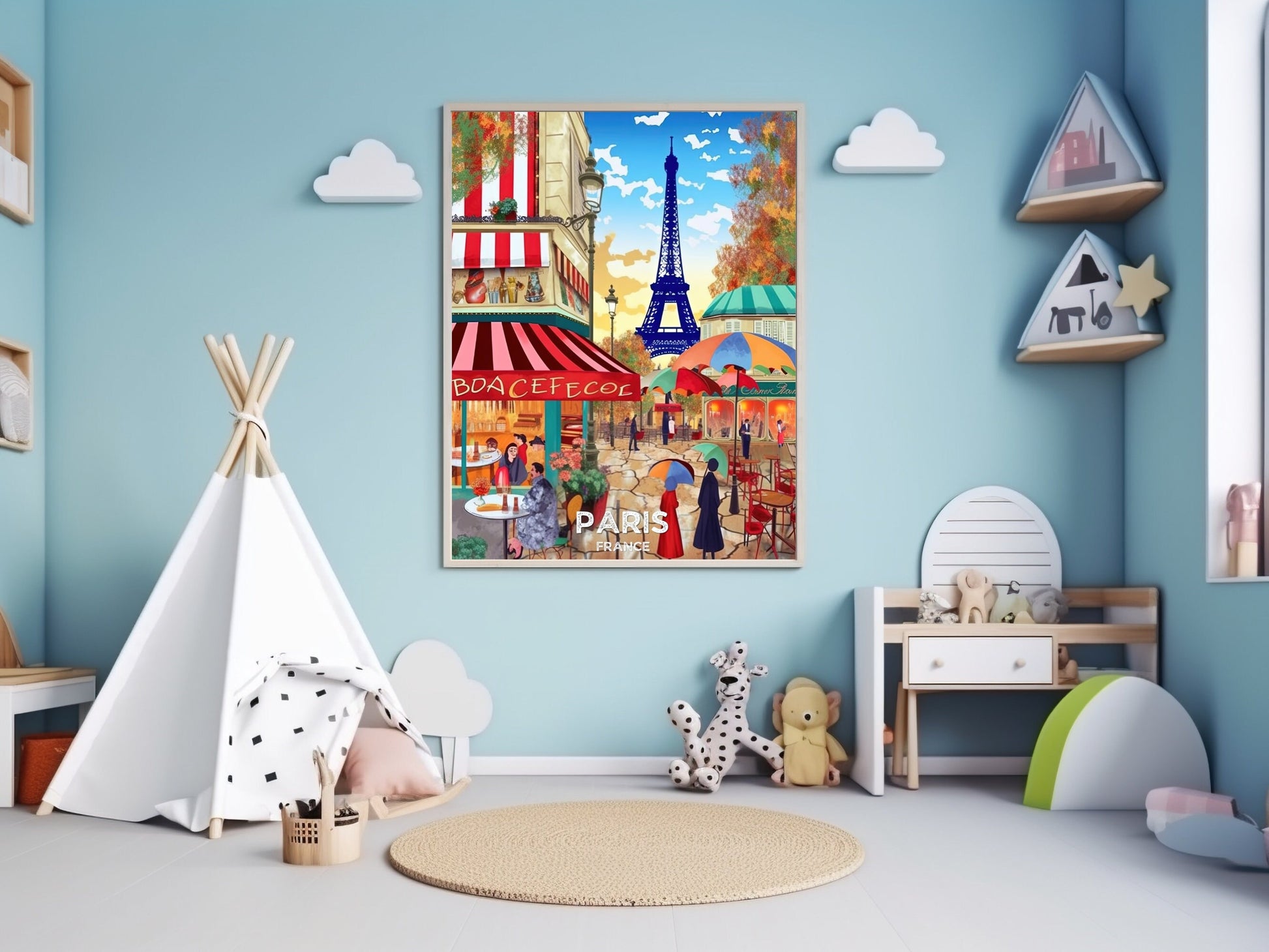 Paris Travel Print | Paris Illustration | Paris Wall Art | France Print | Paris Print| Paris France Print Painting | Paris Affiche | ID 031