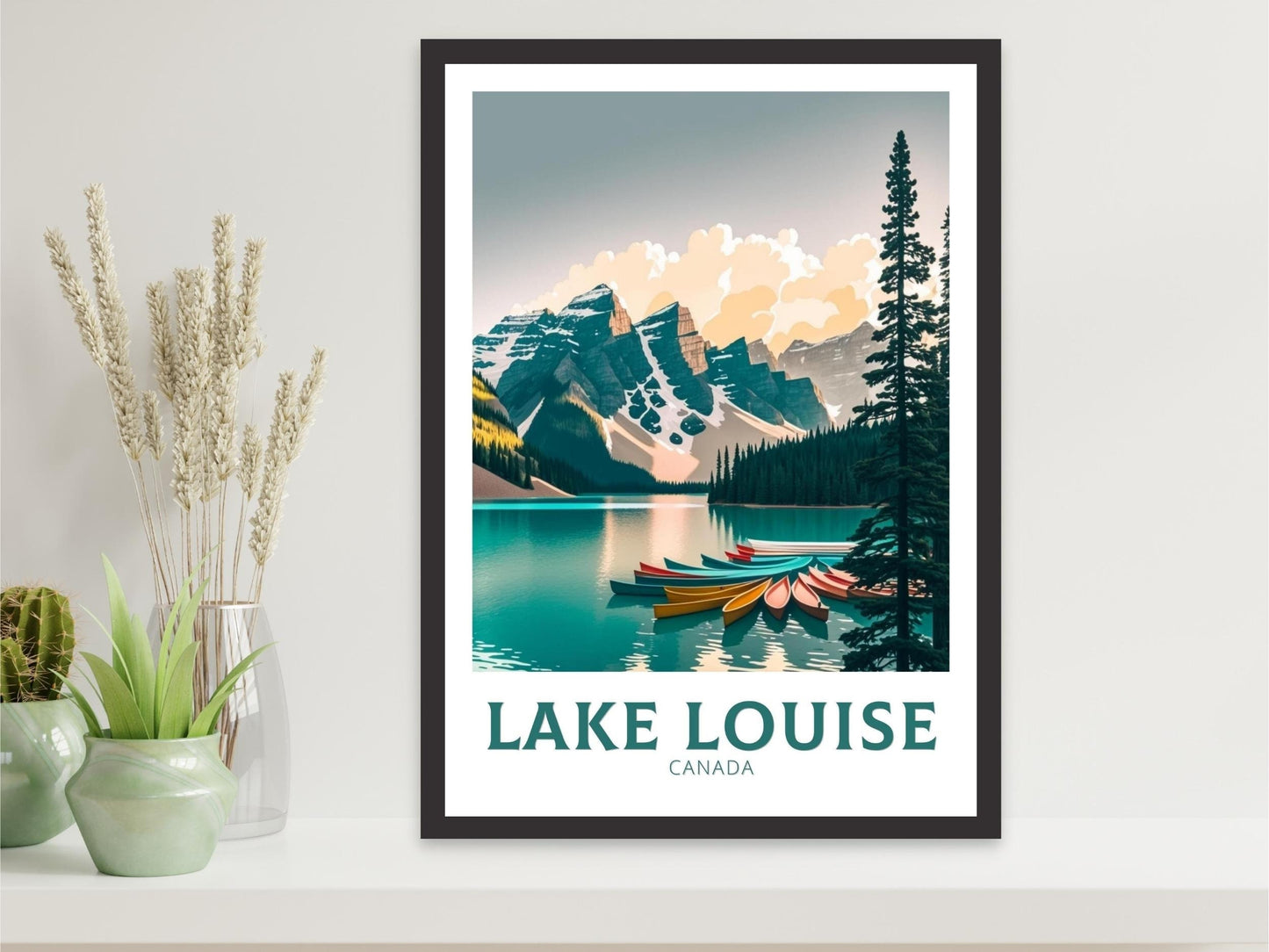 Lake Louise Travel Print | Lake Louise Poster| Lake Louise Banff | Banff Wall Art | Minimalist Landscape | Canada Travel Print | ID 124