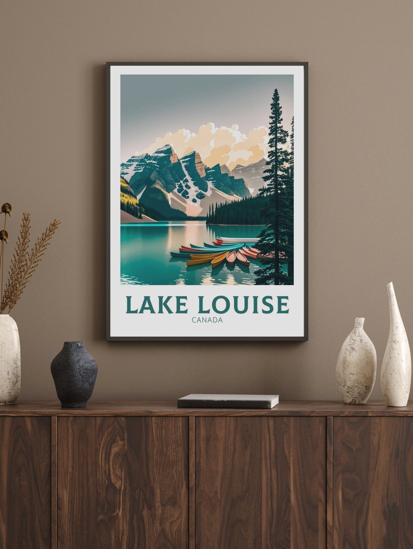 Lake Louise Travel Print | Lake Louise Poster| Lake Louise Banff | Banff Wall Art | Minimalist Landscape | Canada Travel Print | ID 124